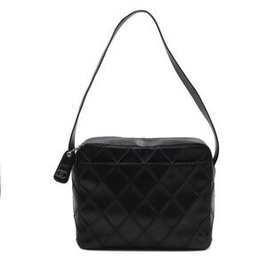Chanel Shoulder Bag Lambskin Sheep Leather Black